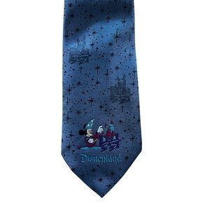 Vintage Balancine Disneyland Sorcerer Mickey Mouse 35th Anniversary Blue Tie